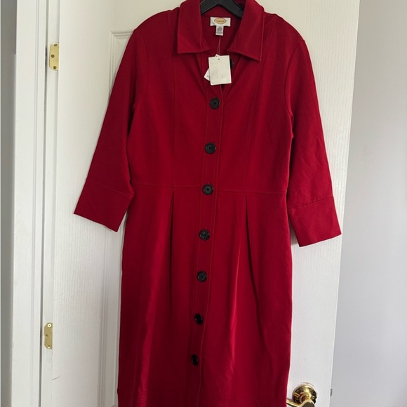 Talbots NWT elegant button down Sheath Dress. Ptp 20” lenght 41” - Picture 1 of 6